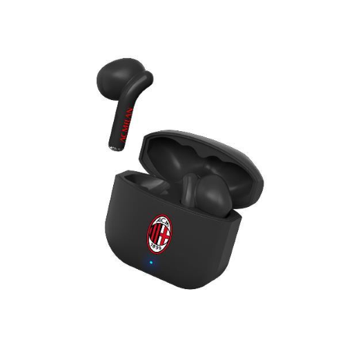 TECHMADE TM-XM201-MIL AURICOLARI BLUETOOTH AC MILAN CONTROLLO CHIAMATE E VOLUME/MUSICA TOUCH CON CUSTODIA DI RICARICA WIRELESS ROSSO NERO